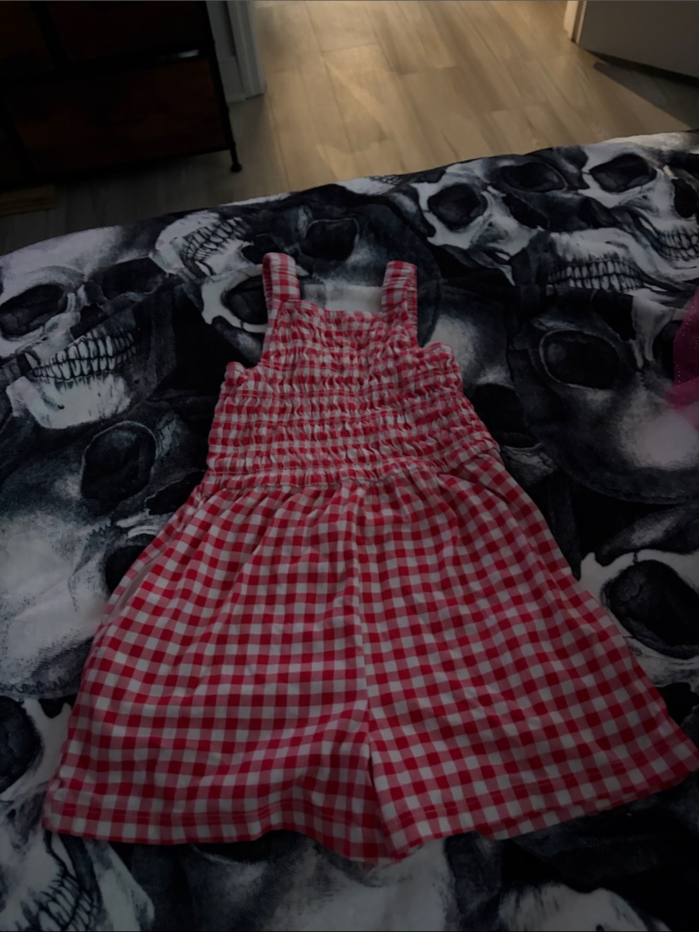 Old Navy Red Gingham Smocked Romper for Kids